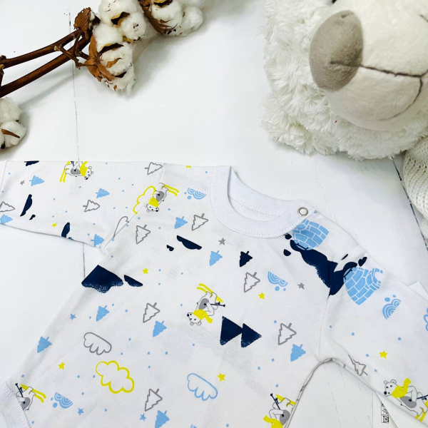 Полукомбинезон - боди для новорожденного из натурального хлопка Bebika (20/18-4)